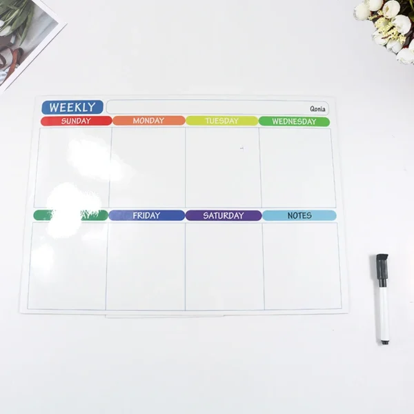 Calendar Table Dry Erase Fridge Sticker Message Board Menu Magnetic Calendar For Fridge Monthly Weekly Planner Whiteboard 5