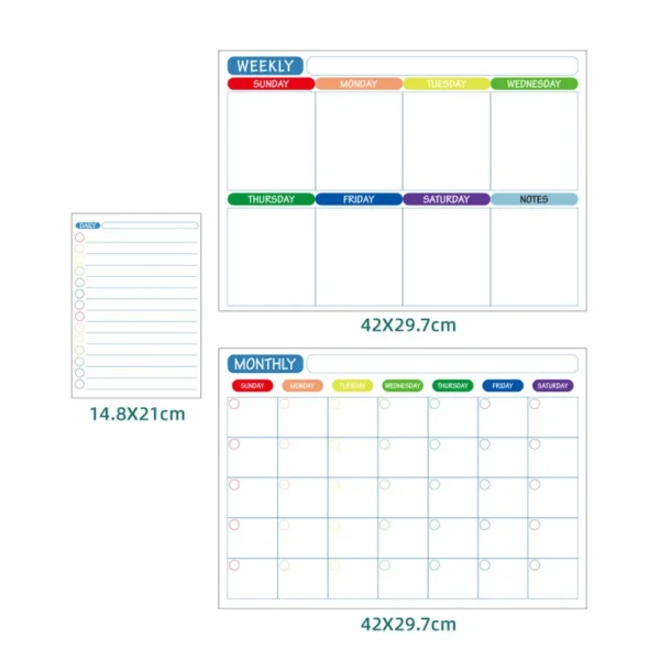 Calendar Table Dry Erase Fridge Sticker Message Board Menu Magnetic Calendar For Fridge Monthly Weekly Planner Whiteboard 6