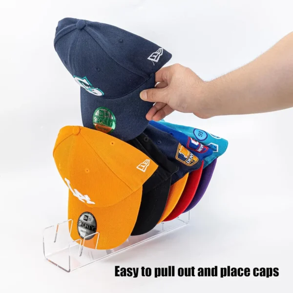 7-Holes Baseball Cap Display Rack Durable Clear Acrylic Hat Holder for Home Closet Storage Organization Stores Decoratio 4