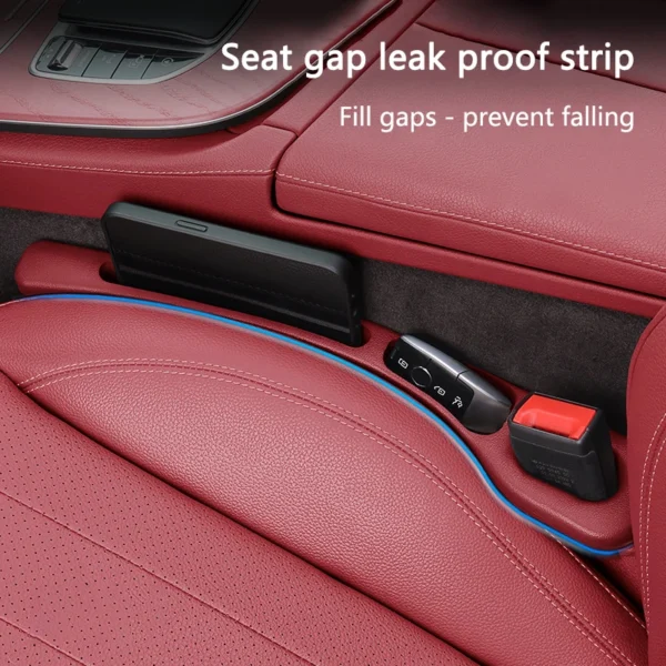 2pc Car Seat Gap Filler Organizer Pu Waterproof Car Seat Gap Plug Strip with 2 Grooves Seat Gap Storage Auto Interior Accessorie 3