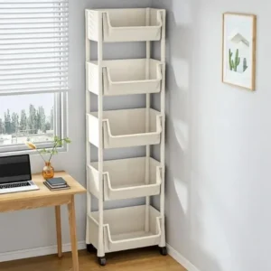 Trolley Bookshelf Kitchen Storage Rack Kitchen Corner Narrow Slit Storage Cabinet Bathroom Living Room Home Organizer 1